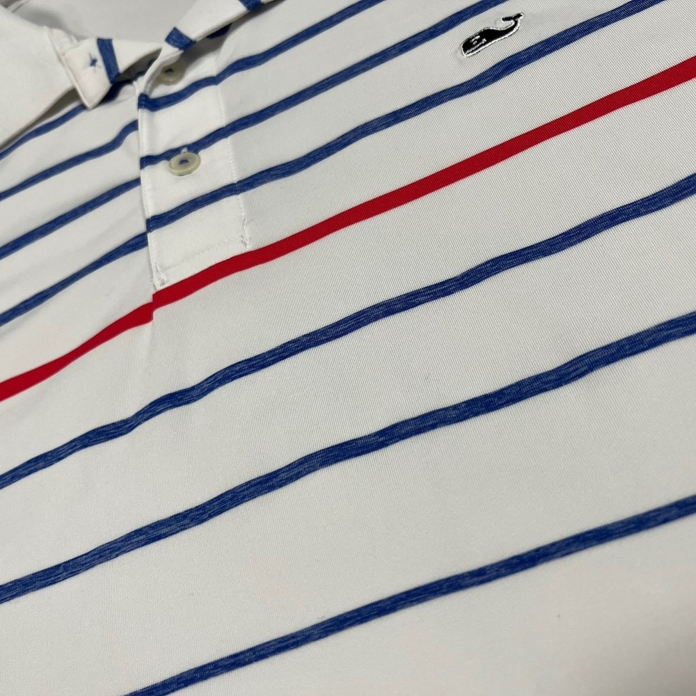 Vineyard Vines Polo Men's Sz XL Striped Lightweight Performance Golf Shirt - Picture 5 of 7